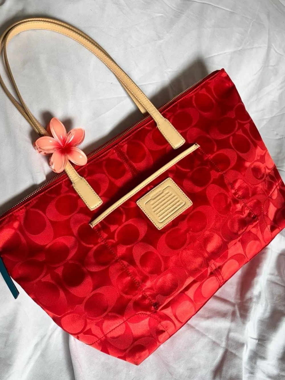 vintage coach weekend signature nylon west tote